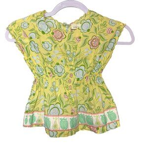 Matilda Jane Elegant Blossoms Top Shirt Floral Cinched‎ Waist Kids Girls Size 4